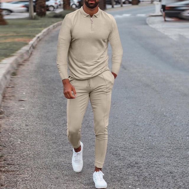 CEHVOM Sports Leisure Suit Slim Fit Men's Fitness Running Two-piece Set
