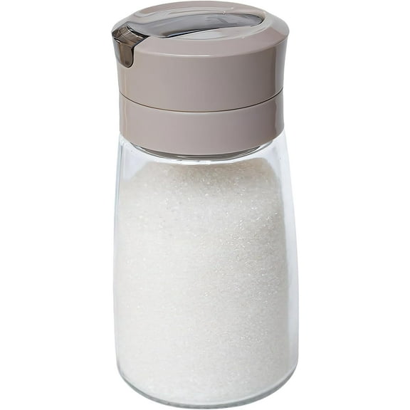 Sugar Dispenser with Pour Spout Weighted Pourer Clear 9oz Sugar Shaker Dispenser Sugar Container Glass Jar Coffee Bar Accessories and Organizer Accessories For Creamer, Tea and Baking