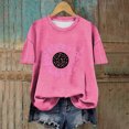 thumbnail image 1 of Puntoco Blusas casuales de moda para mujer, camisetas estampadas con cuello redondo, blusas de manga corta, 1 of 4