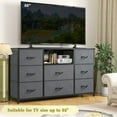 thumbnail image 4 of EnHomee Dressers for Bedroom TV Stand with 8 Drawers and Outlet Wide Dresser & Chests of Drawers Fabric Dressers for Living Room,Gray, 4 of 8