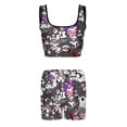 thumbnail image 2 of Kuromi And My Melody Workout Outfits Sets for Women 2 Piece Crop Tank High Waist Shorts Yoga Outfits, 2 of 7