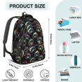 thumbnail image 5 of Game Controller Black Pattern Backpack for School, Cute School Bag with Adjustable Shoulder Straps and Padded Back, 16.9"x12.6"x5.9", 5 of 5