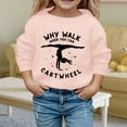 thumbnail image 2 of Tisuna Sweatshirt For Girls Boys Child Letter Print Long Sleeve Crew Neck Tops Casual Loose Autumn Winter Kids Pullover Sweatshirt Light Pink Size 5-6 Years, 2 of 4