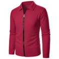 thumbnail image 5 of Fznquz Collared Men's Shirts Long Sleeve Full Zip Red Tees Shirts Plain Fall Winter Mens Clothes Trendy, 5 of 6