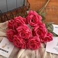 thumbnail image 6 of 2 Bundles Total 18 Multi-Color Artificial Roses | Warm Brown to Peach Tones with Multi-Layer Petals for Weddings, Home & Vase Bouquet Decor, 6 of 15