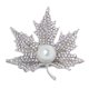 thumbnail image 1 of Hoja De Arce Canadiense Rhinestone Broche Pin Joyería Regalos Boda Prom Plata jinwen Broche, 1 of 7