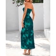 thumbnail image 3 of Vestido largo BTFBM para mujer, con estampado floral, sin tirantes, con malla, 3 of 9