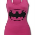 thumbnail image 3 of Batgirl Symbol Women's Pink Racer Back Tank Top-Small, 3 of 5