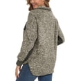thumbnail image 5 of Asklazy Women's Long Sleeves Quilt Turtleneck Oblique Button Neck Fleece Pullover Coat Outwear, 5 of 12