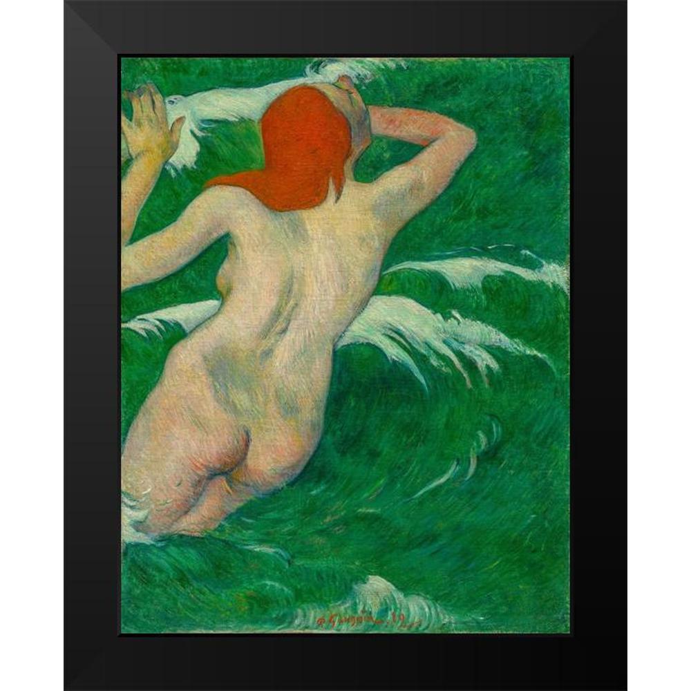 Gauguin, Paul 12x14 Black Modern Framed Museum Art Print Titled - In the Waves Dans les Vagues