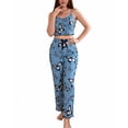 thumbnail image 2 of Womens Pajamas 2026 Summer Vest and Pants Suit Fold Printed Casual Suit, 2 of 5