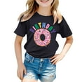 thumbnail image 3 of Kiijoy Toddler Girls Birthday Tshirt Doughnut Letter Print Short Sleeve T Shirt, Sizes 3-13, 3 of 3