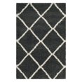 thumbnail image 3 of SAFAVIEH Hudson Arline Geometric Shag Area Rug, Dark Grey/Ivory, 7' x 7' Round, 3 of 12