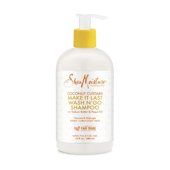 SheaMoisture Coconut Custard Make It Last Wash N’ Go Shampoo, 13 oz