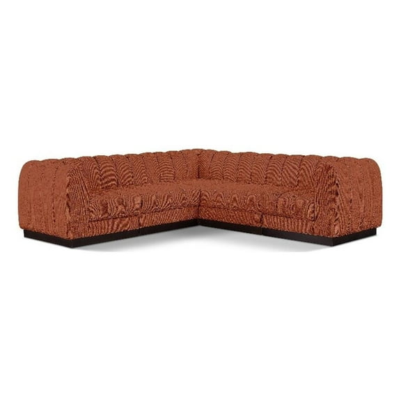 Pemberly Row 101" 5-Piece Contemporary Fabric Modular Sectional in Cognac Orange