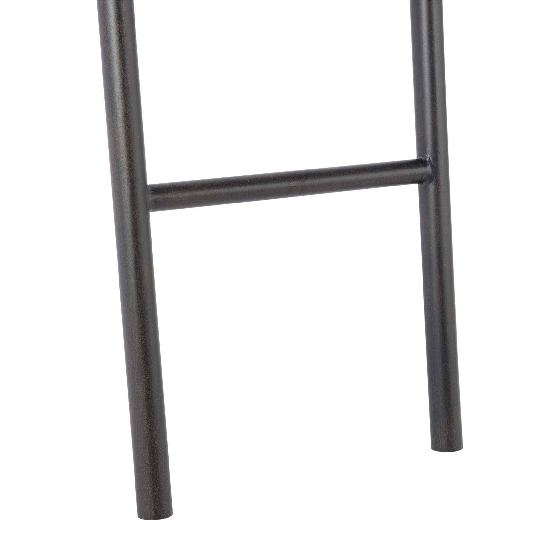 DecMode 71", 62"H Brown Wood Slim Two-Toned 12 Rug Ladder with Black Metal Bases, 2-Pieces