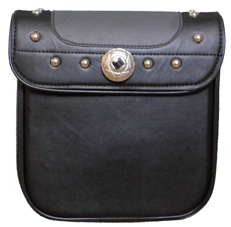 Small Black and Gray Studded Sissy Bar Bag by Vance Leather's