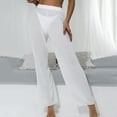 thumbnail image 6 of Baqcunre Women Mesh Ruffle Trim Cover Up Pants Bathing Suit Polyester White (2XL), 6 of 9