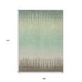 thumbnail image 3 of 9' X 12' Artichoke Green Beige And Brown Striped Washable Indoor Outdoor Area Rug, 3 of 5