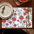 thumbnail image 4 of Pioneer Flower Floral Print Pattern Summer Placemats Table Placemats Set Of 6-Linen Kitchen Washable Placemats Table Mats 12x18 Inch Non-Slip Heat Resistant, 4 of 5