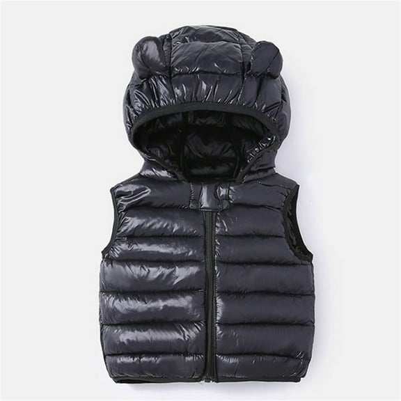 Little Boys Girls Puffer Vest Kids Girls Winter Vest Cute Hoodie Vest Sleeveless Lightweight Jacket Child Jacket for Kids 14-15 Years