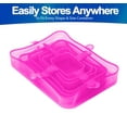 thumbnail image 4 of Stretch Lids Silicone Food Storage Container Lids - Reusable Rectangular 6-Pack - Leak-Proof & Eco-Friendly Covers for Fresh Food Storage in Plastic Containers, Jars, Bins, cups & Mason Bowls - Pink, 4 of 6