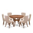 thumbnail image 7 of East West Furniture Ferris 7-Piece Dining Table Set in Walnut Finish, 7 of 7