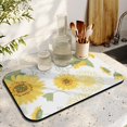 thumbnail image 3 of Reliable Dish Drying Mat, Colorful Flowers, Diatom Mud Ideal Kitchen Counter Draining Pad Features Sunflower, Coffee Mat Cornflower & Poppy Design, 19.5x12in, 3 of 7