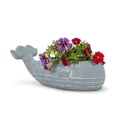 thumbnail image 2 of Abbott Collection Home 27-Baleen-SM Small Whale Low Planter, Blue/Grey, 2 of 2