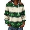 thumbnail image 2 of Pounoo St Patricks Day Hoodies for Women Shamrock Print Waffle Knit Sweatshirt Comfortable Fashion Casual Saint Patricks Shirt Gift, 2 of 5