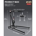 thumbnail image 6 of Lumiparty 2 Ton Folding Engine Hoist with Lever, 4400LB Hydraulic Cherry Picker Hoist Lift, Shop Crane with 6 Casters, Telescopic Boom for Lifting Motors, for Garage, Workshop and Repair, Black, 6 of 6
