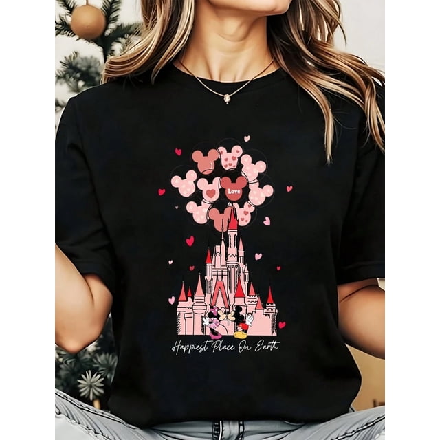 Disney Mickey Mouse Mignon T-Shirt d'Amour de la Saint-Valentin Toutes Tailles P-5TG