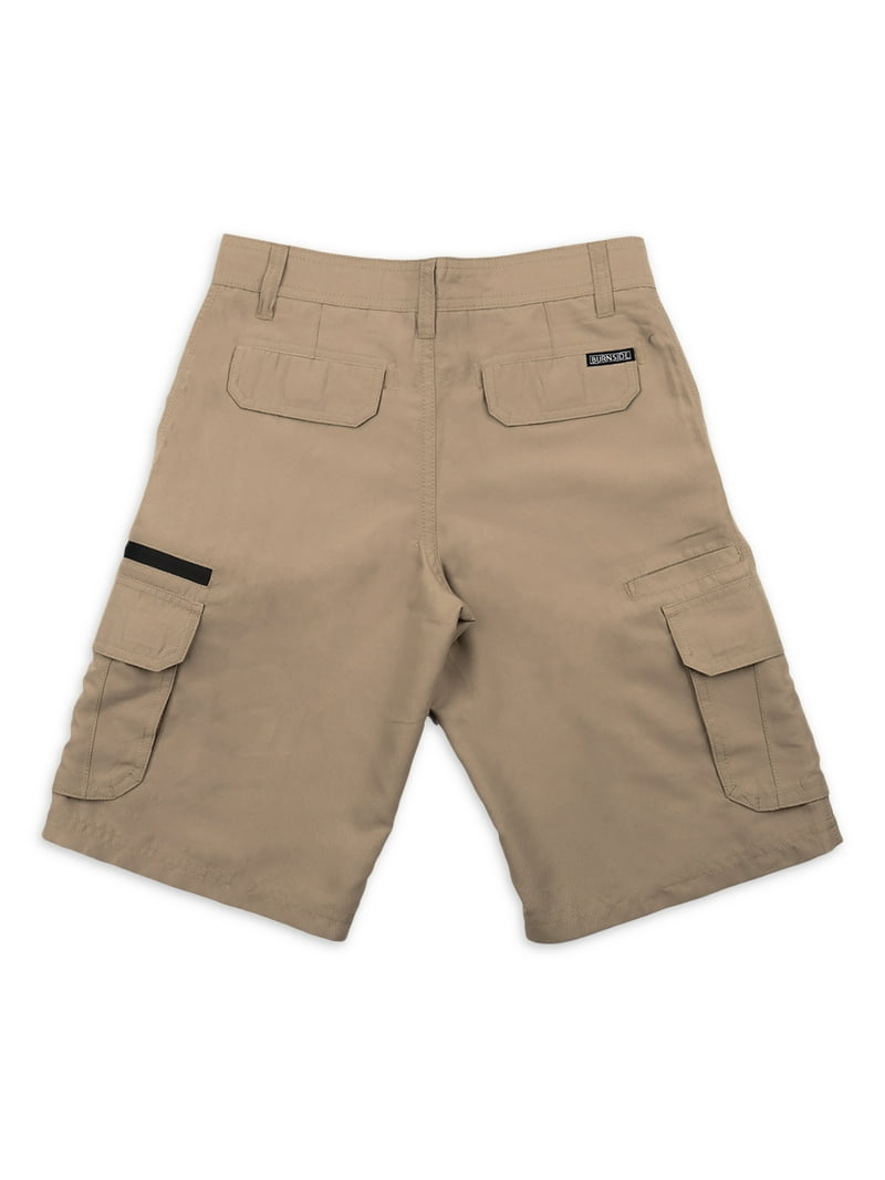 BURNSIDE Boys Microfiber Cargo Shorts, Sizes 4-18, Durable