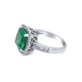 thumbnail image 3 of BERRICLE Sterling Silver Halo Green Cushion Cut Cubic Zirconia CZ Statement Cocktail Fashion Ring for Women, Rhodium Plated Size 5, 3 of 8