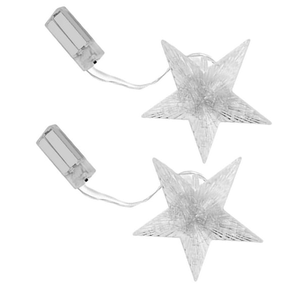 Masteelf  2 Pcs Small LED Lights Decorations Star Christmas Hanging Ornaments
