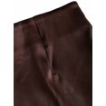 thumbnail image 4 of Brown Satin Mini Skirt With Intricate Lace Trim, Elegant A-Line Design For Women, 4 of 7