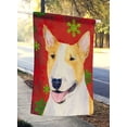 thumbnail image 2 of Carolines Treasures SS4703CHF Bull Terrier Flocons de Neige Rouges et Verts Drapeau de Noël des Fêtes Toile Format Maison, 2 of 4