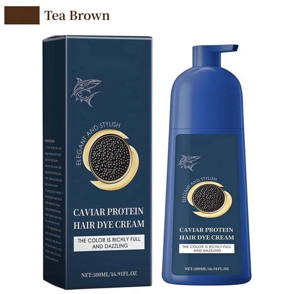 Hair Dye Shampoo,  Hair Care Shampoo, Instant & Long-Lasting Hair Color Shampoo, Natural Hair Color Shampoo for Covering Gray Hair, For Women & Men (Tea Brown)