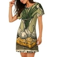 thumbnail image 2 of Gukieu Vintage Garlic Bread Illustration Print Women's Nightgown, A-line Round Neck Short-sleeved Nightgown Pajamas Home Wear Suitable for Home and Outing, 2 of 6
