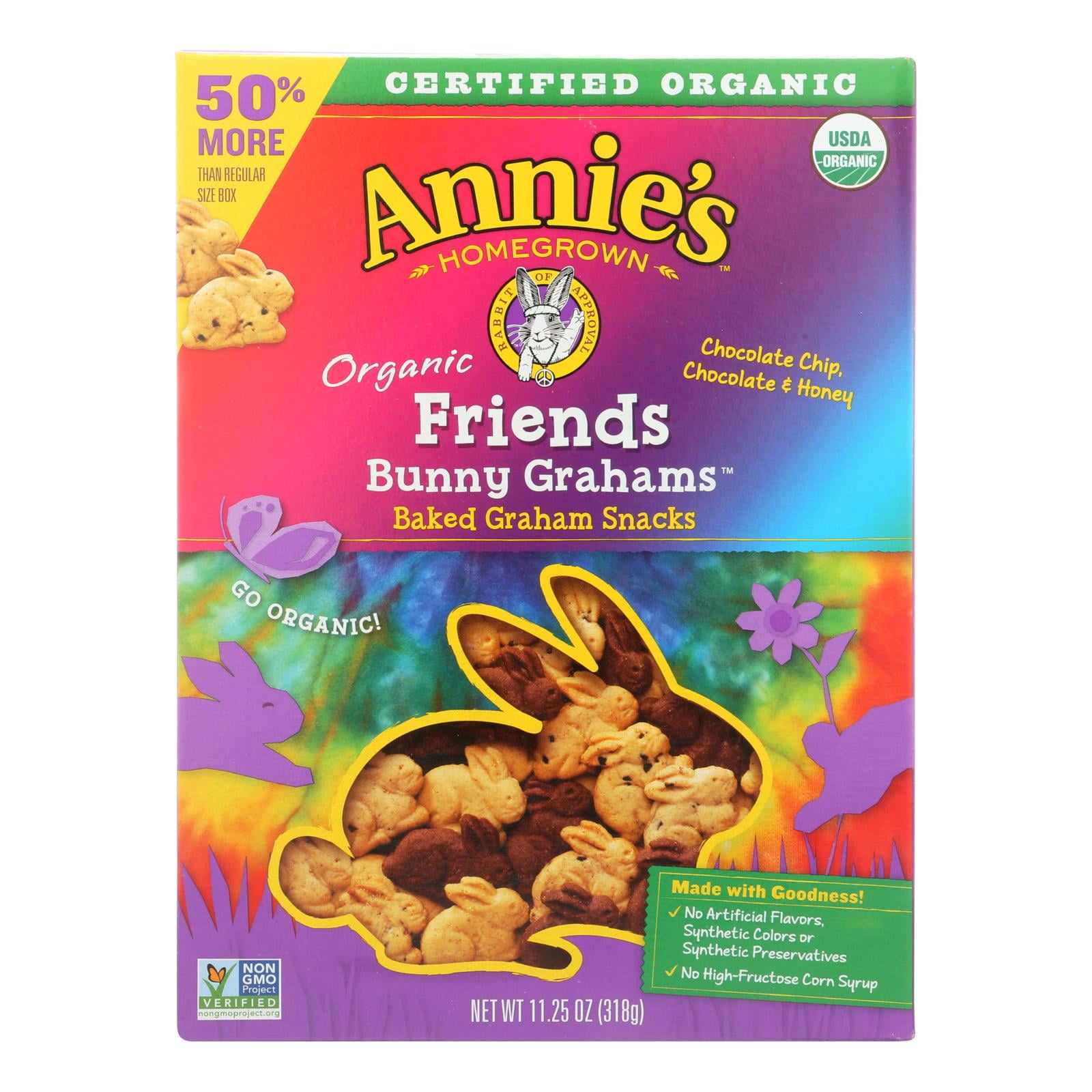 (6 Pack) Annie's USDA Organic Graham Graham Crackers, 11.25 oz, Box