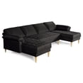 thumbnail image 4 of Sala Modular Doble Chaise Makora Salazar con Memory Foam Color Negro Lino Respaldo Reclinable de 3 Posiciones, 4 of 7