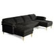 thumbnail image 4 of Sala Modular Doble Chaise Makora Salazar con Memory Foam Color Negro Lino Respaldo Reclinable de 3 Posiciones, 4 of 7