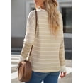 thumbnail image 4 of Chase Secret Tops for Women Long Sleeve Striped Button Up Tunic Shirts Loose Fit Sexy Henley Tee Blouses, 4 of 6