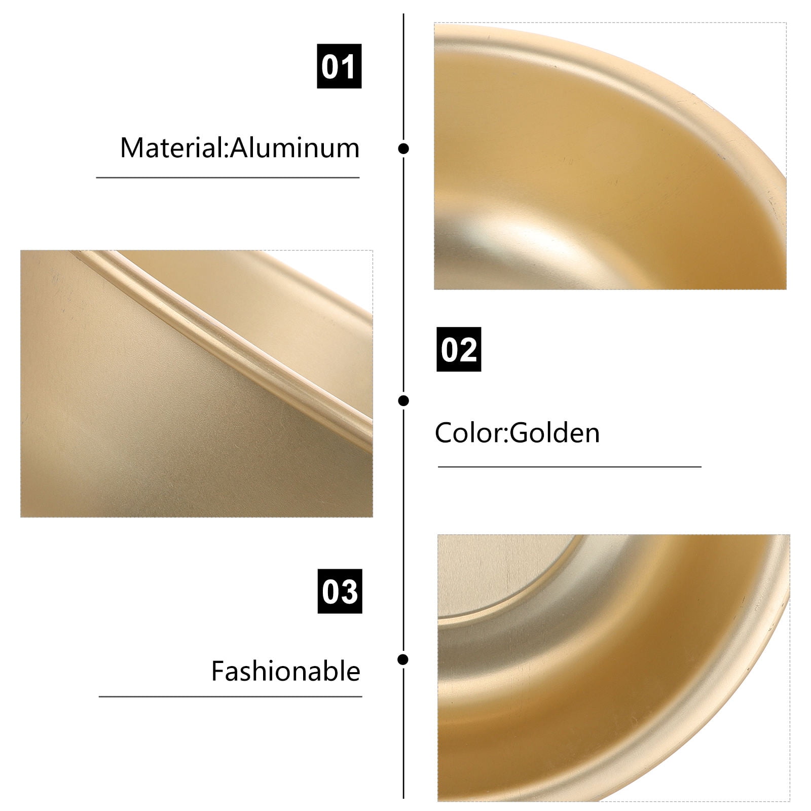 OUNONA Bowl Yellow Aluminum Soup Basin Baby 36.50X36.50X13.00CM Golden