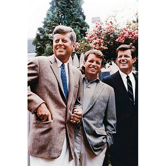 24x36 gallery poster, The Kennedy brothers from left to right Jack, Bobby and Ted, July 1960 in Cape Cod, Massachusetts