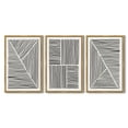 thumbnail image 3 of SHENIFY Mid-Century Modern Wall Art 16x24in3pcs Natural Framed Minimalist Abstract Boho Black Line Wall Decor Geometric Artwork Kitchen Dining Room, 3 of 5