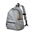thumbnail image 2 of Grey and Gold Marble Pattern Backpack for School, Cute School Bag with Adjustable Shoulder Straps and Padded Back, 13.4"x11"x4.7", 2 of 5