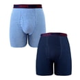 thumbnail image 1 of Boxer Hanes para hombre, Regular Algodón Stiching Marino y Azul 2 Piezas Talla CH, 1 of 4