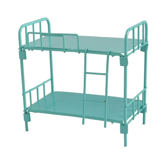 AOOOWER Sturdy Bunk Bed Dollhouses Bed 1/12 Scale Miniature Bedroom Decors Furniture