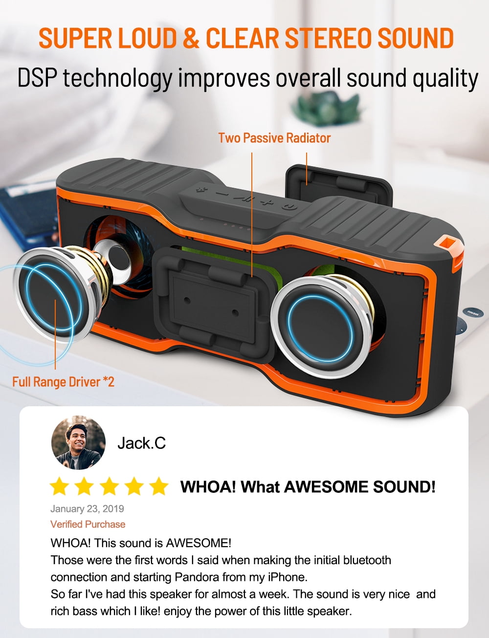 AOMAIS Sport II+ Bluetooth Speakers, Portable Outdoor Wireless Speaker, 20H Playtime, 20W HD Stereo Sound & Richer Bass,IPX7 Waterproof,Travel Bluetooth Speaker,100ft Bluetooth for Party,Beach,Shower